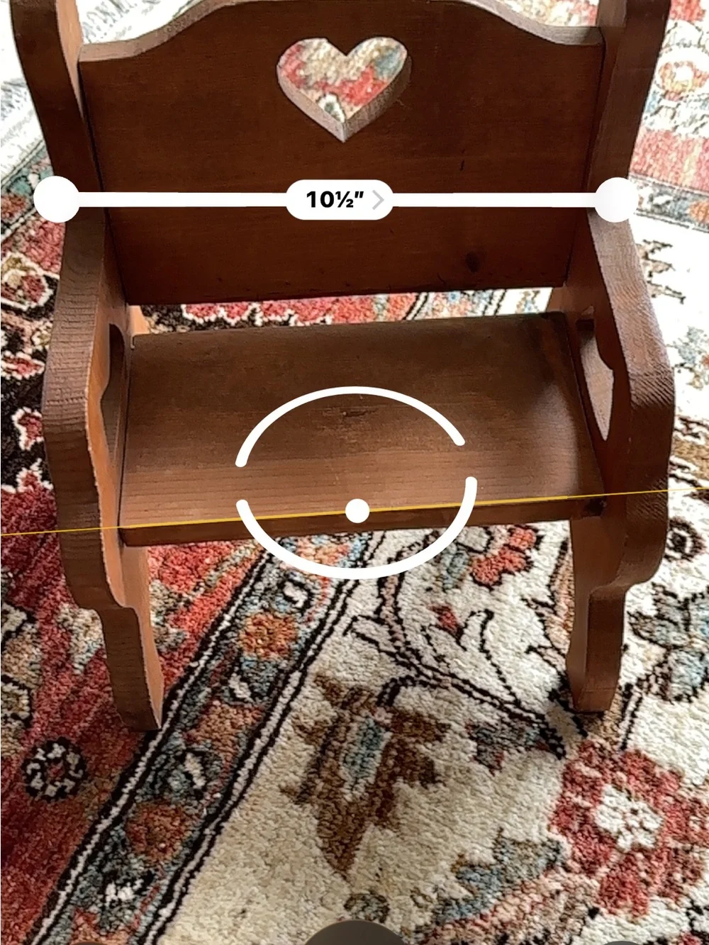 Wooden Heart Back Accent Small Chair - Brown